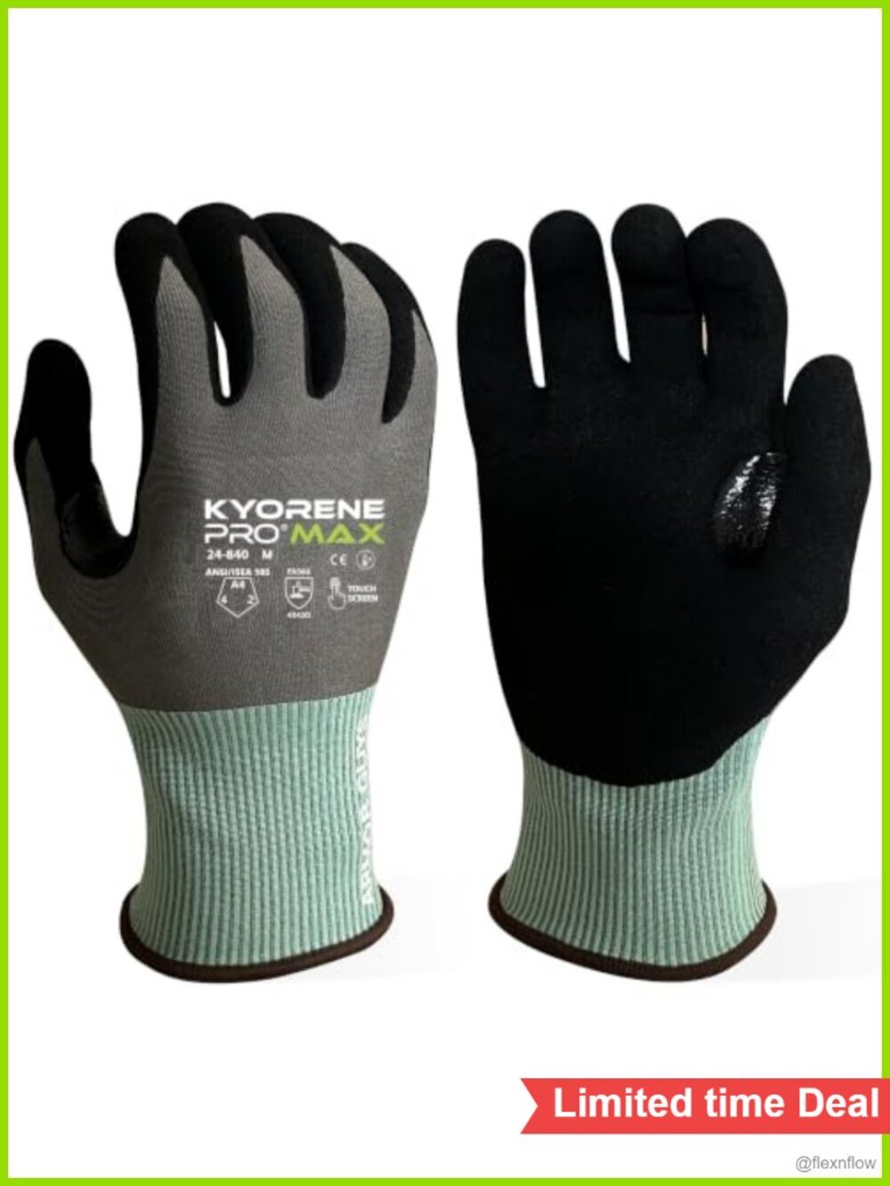 Cut Resistant Graphene Work Gloves Nitrile Coated Touchscreen Medium